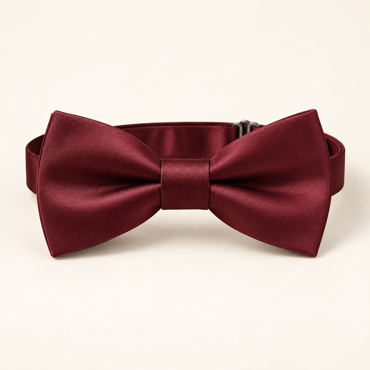 Burgundy satin pre-tied bow tie