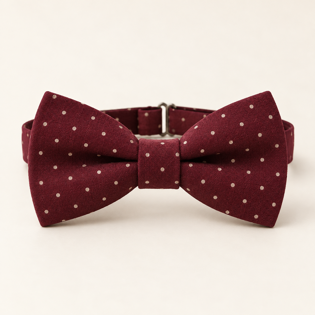 Burgundy cotton pre-tied bow tie