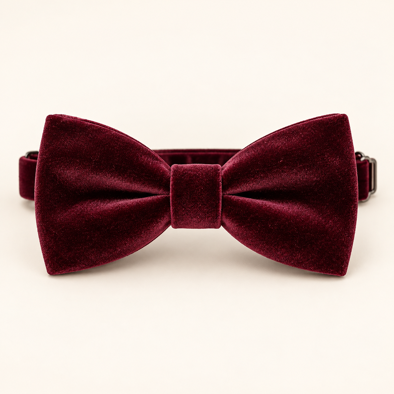 Burgundy velvet pre-tied bow tie