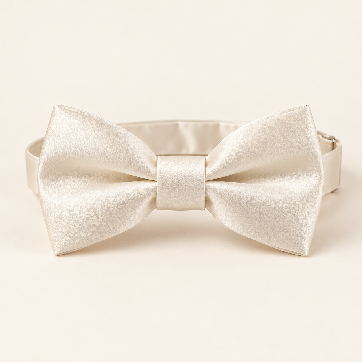 Ivory satin pre-tied bow tie